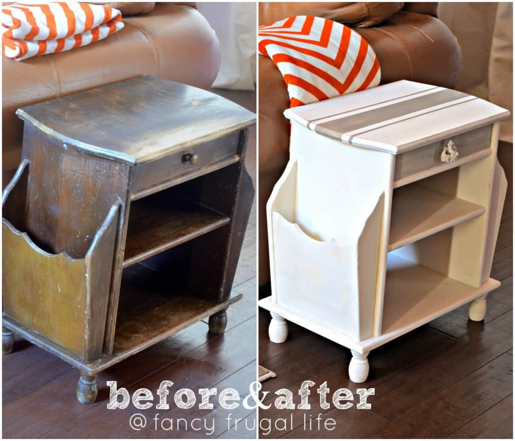 before-and-after-grain-sack-Annie-Sloan-painted-table-