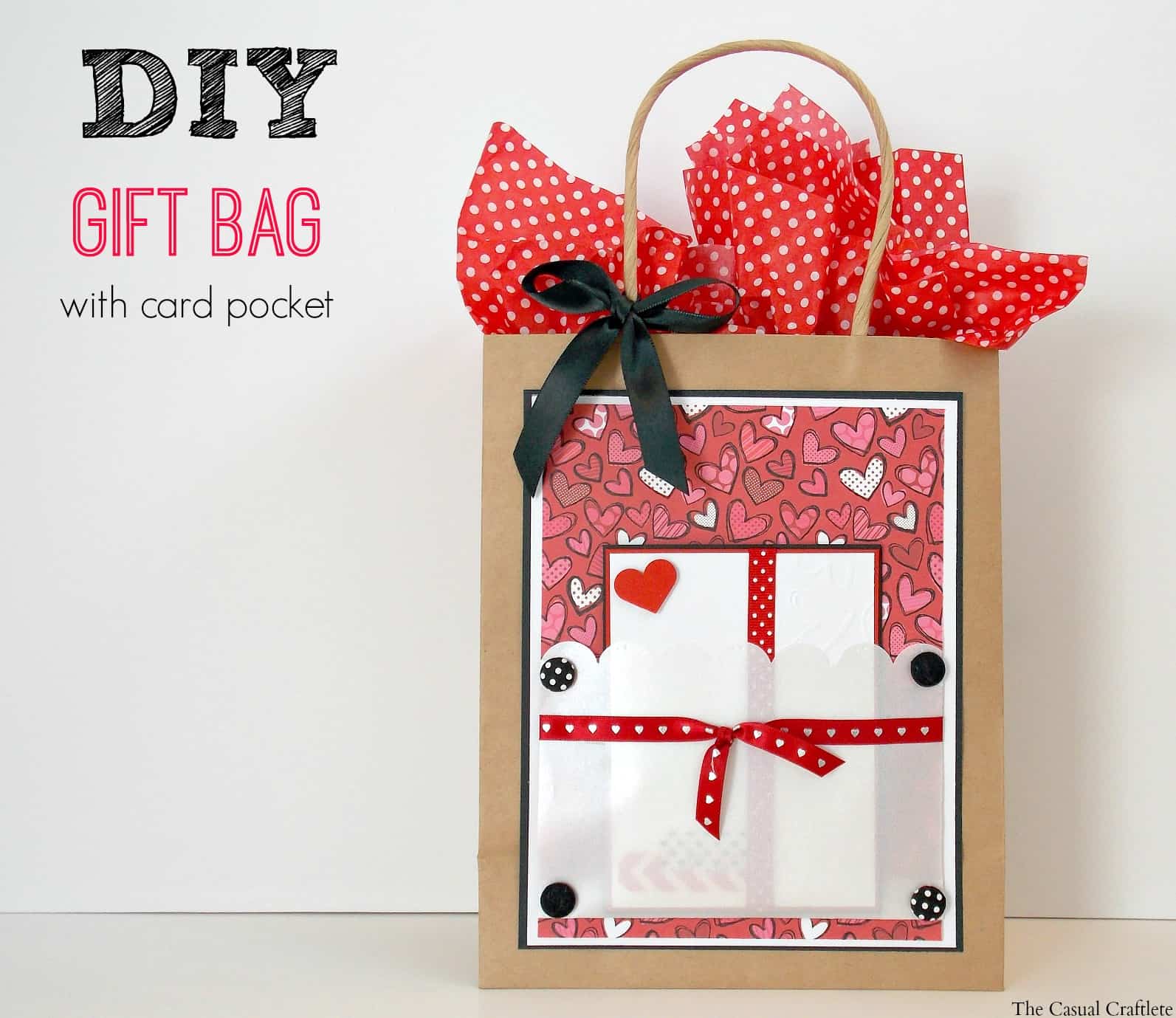 DIY Gift Bag with Card Pocket {FREE Printable Card}