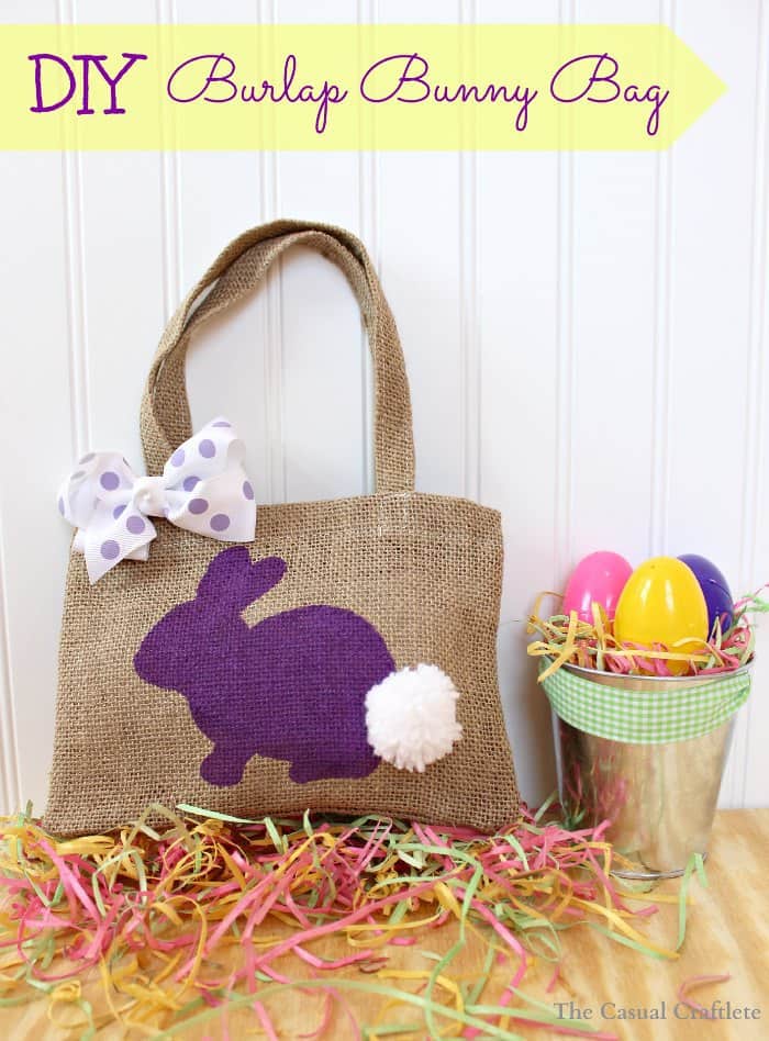 Easter Bunny Burlap Bag Baskets Jute. Easter Egg Hunt Bags. Brand New