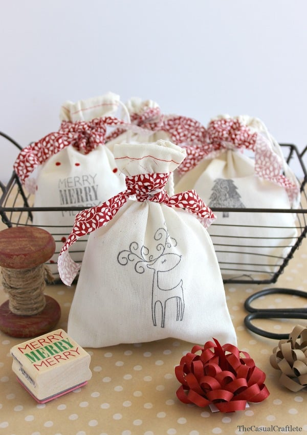 Stamped Christmas Gift Bags