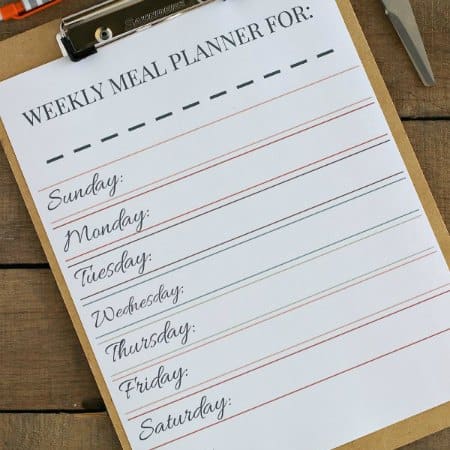 cover pic Weekly Meal Planner Printable