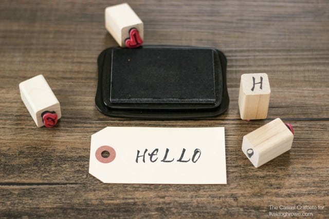 Stamped Hello Tag