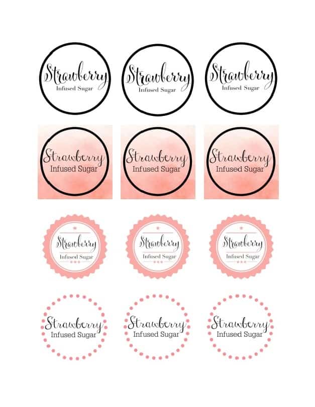 Strawberry Food & Beverage Labels - Pretty Plain Paper