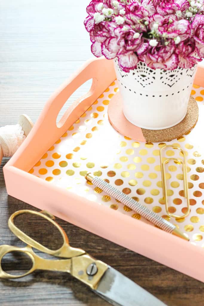 DIY Bright Gold Foil Tray and Coloring Blocking Coasters