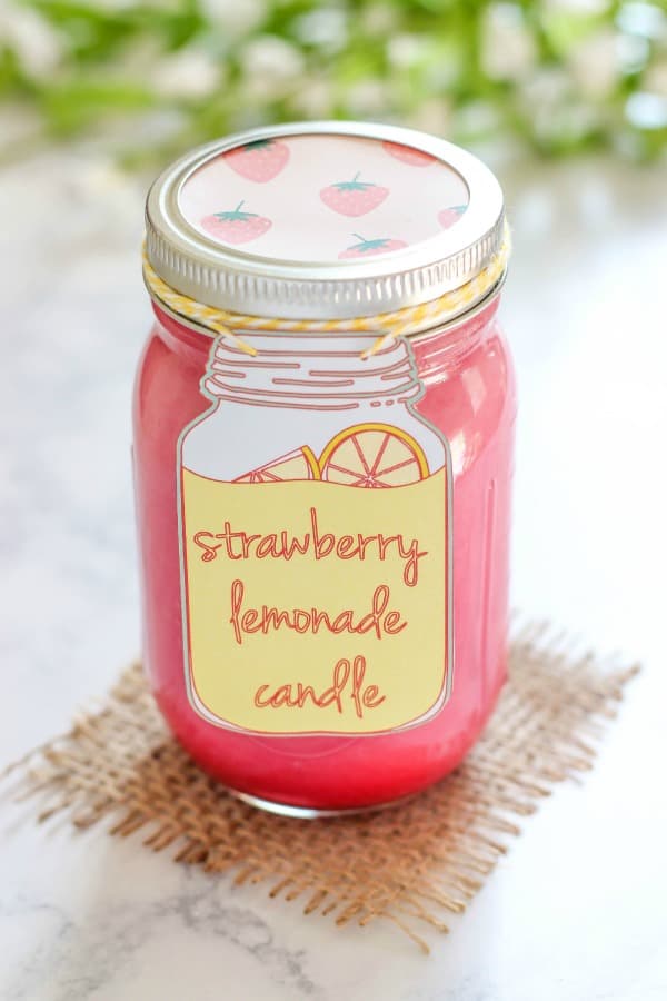 PureYou Handmade Strawberry Lemonade Scented Jar Candle