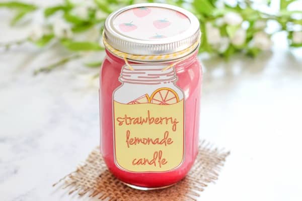 PureYou Handmade Strawberry Lemonade Scented Jar Candle