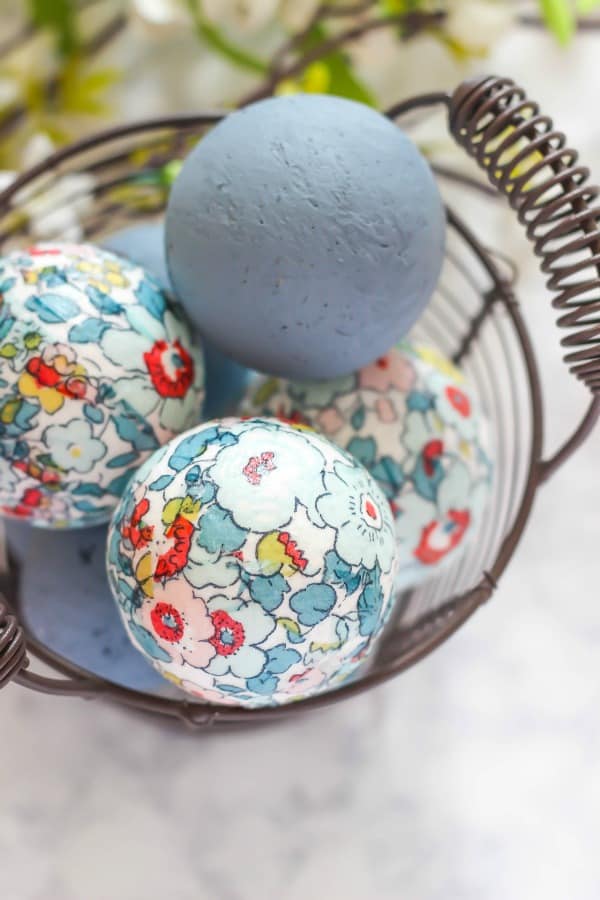 Floral Decoupage Decorative Balls