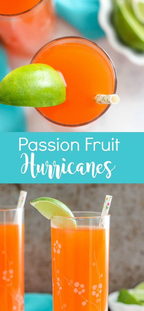 Passion Fruit Hurricanes are a refreshing tropical cocktail recipe made with fruit juices and rum. Perfect for sipping on warm days.