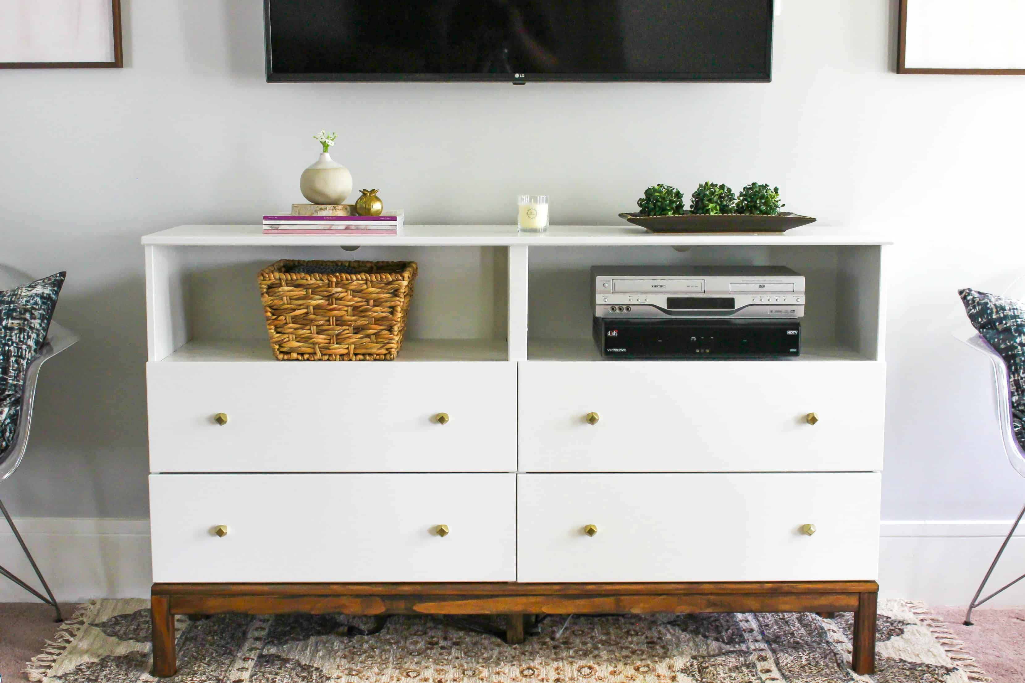 IKEA Dresser to TV Stand Transformation