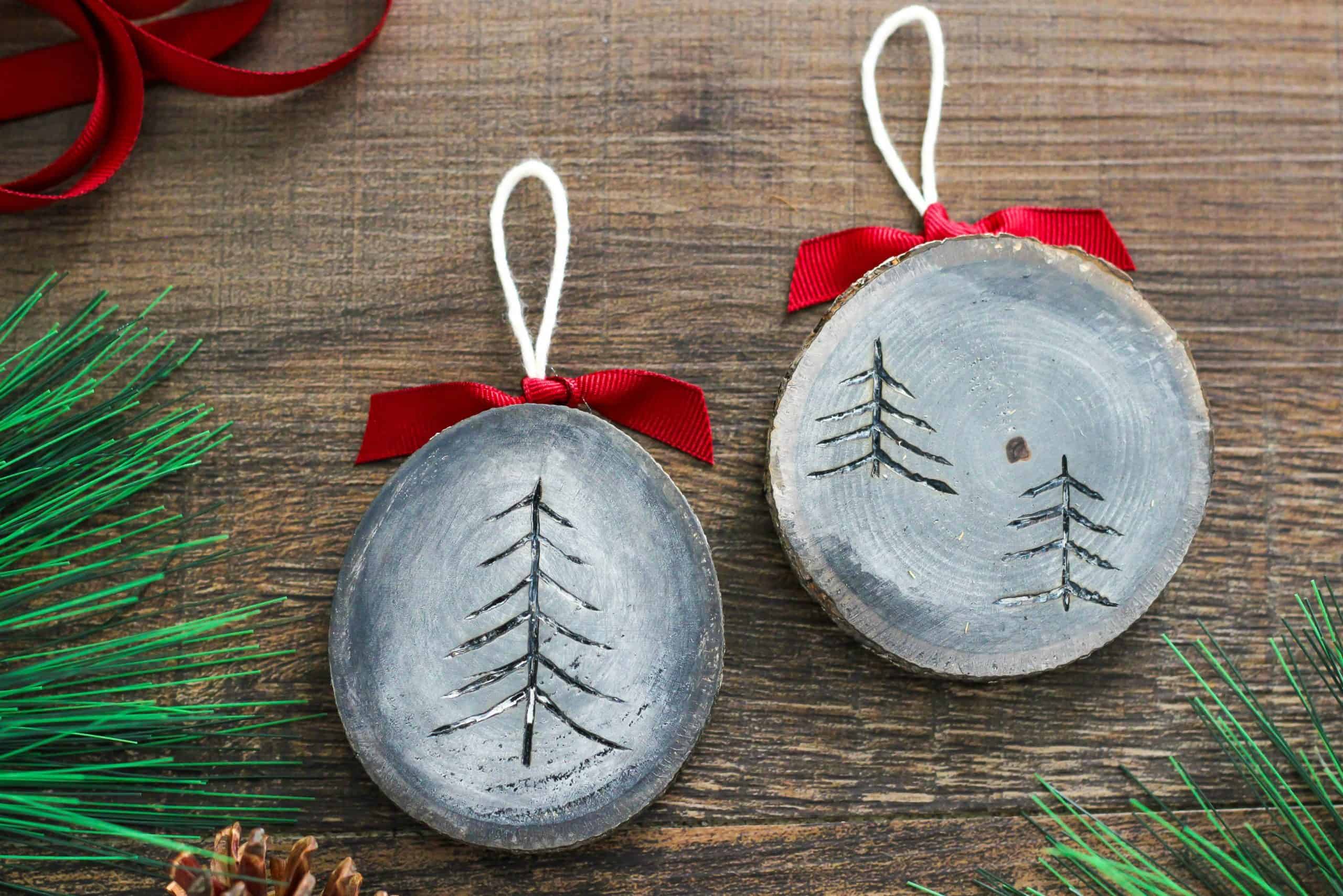 Diy Wood Slice Christmas Ornaments Purely Katie