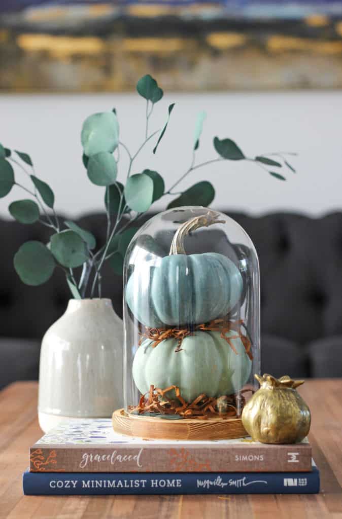 Painting pumpkins in calming colors is a great way to incorporate seasonal decor into your home for the season and save money at the same time. Learn how to easily create lovely muted tones pumpkins with the simple tutorial. #diypumpkin #pumpkins #mutedtones #falldecor #diyfalldecor