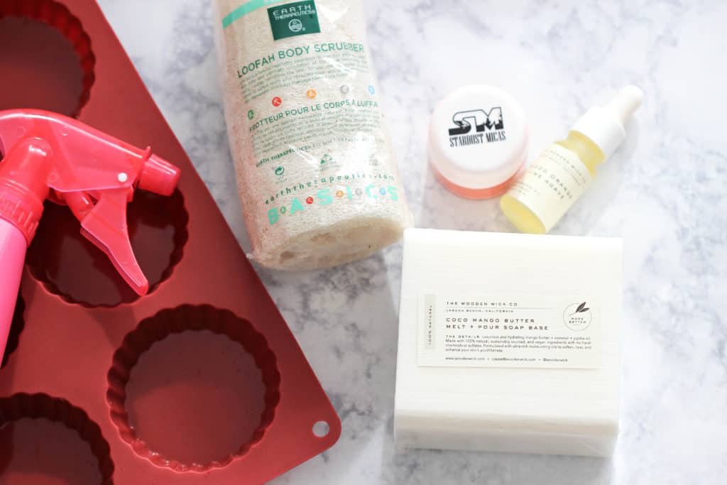 Is your dry, aching skin in need of care? Learn how to make soothing blood orange and lime loofah soap - so easy for a relaxing spa-like bath experience. #soap #loofahsoap #soapmaking #diy #giftideas
